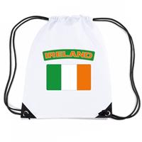 Shoppartners Ierland nylon rugzak wit met Ierse vlag Wit