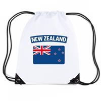Shoppartners Nieuw Zeeland nylon rugzak wit met Nieuw Zeelandse vlag Wit
