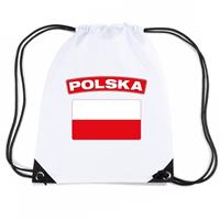 Shoppartners Polen nylon rugzak wit met Poolse vlag Wit