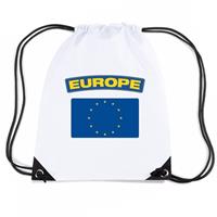 Shoppartners Europa nylon rugzak wit met Europese vlag Wit