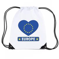 Shoppartners Europa hart vlag nylon rugzak wit Wit
