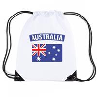 Shoppartners Australie nylon rugzak wit met Australische vlag Wit