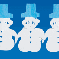 Sneeuwpop versiering slinger Multi