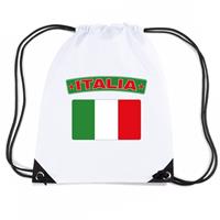 Shoppartners Italie nylon rugzak wit met Italiaanse vlag Wit