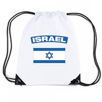 Shoppartners Israel nylon rugzak wit met Israelische vlag Wit