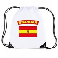 Shoppartners Spanje nylon rugzak wit met Spaanse vlag Wit