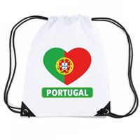 Shoppartners Portugal hart vlag nylon rugzak wit Wit