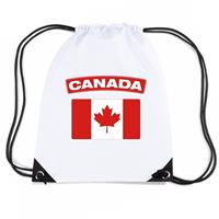 Shoppartners Canada nylon rugzak wit met Canadese vlag Wit