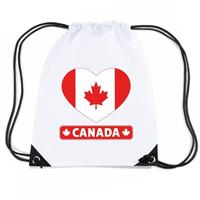Shoppartners Canada hart vlag nylon rugzak wit Wit