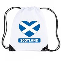 Shoppartners Schotland hart vlag nylon rugzak wit Wit