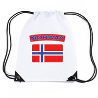 Shoppartners Noorwegen nylon rugzak wit met Noorweegse vlag Wit