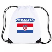 Shoppartners Kroatie nylon rugzak wit met Kroatische vlag Wit