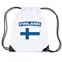 Shoppartners Finland nylon rugzak wit met Finse vlag Wit