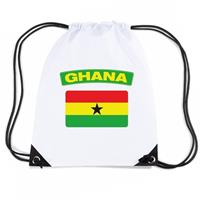 Shoppartners Ghana nylon rugzak wit met Ghanese vlag Wit