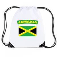 Shoppartners Jamaica nylon rugzak wit met Jamaicaanse vlag Wit