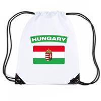 Shoppartners Hongarije nylon rugzak wit met Hongaarse vlag Wit