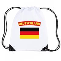 Shoppartners Duitsland nylon rugzak wit met Duitse vlag Wit
