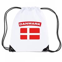 Shoppartners Denemarken nylon rugzak wit met Deense vlag Wit