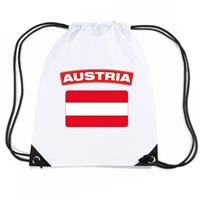 Shoppartners Oostenrijk nylon rugzak wit met Oostenrijkse vlag Wit