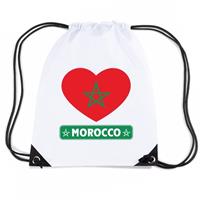 Shoppartners Marokko hart vlag nylon rugzak wit Wit