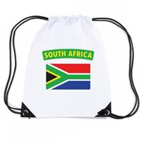 Shoppartners Zuid Afrika nylon rugzak wit met Zuid Afrikaanse vlag Wit