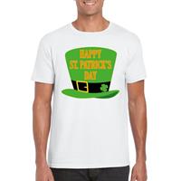 Shoppartners Happy St. Patricksday shirt t-shirt wit heren Wit
