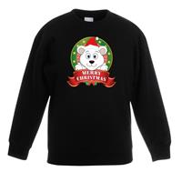 Shoppartners Kersttrui met een ijsbeer zwart jongens en meisjes (110/116) Zwart