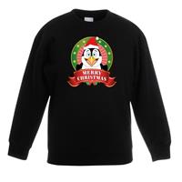 Shoppartners Kersttrui met een pinguin zwart jongens en meisjes (110/116) Zwart