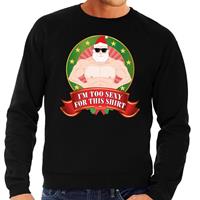 Shoppartners Foute kersttrui zwart Im Too Sexy For This Shirt voor heren