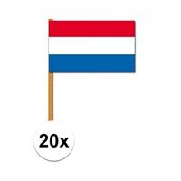 Oranje artikelen 20x Nederlandse luxe zwaaivlaggen 30x45 cm Multi