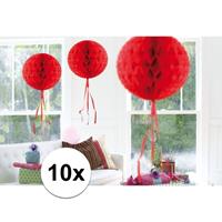 10x feestversiering decoratie bollen rood 30 cm Rood