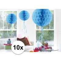 10x feestversiering decoratie bollen baby blauw 30 cm Blauw