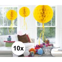 10x feestversiering decoratie bollen geel 30 cm Geel