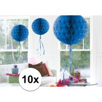10x feestversiering decoratie bollen blauw 30 cm Blauw