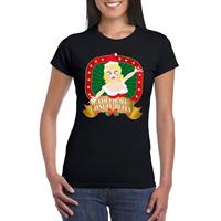 Shoppartners Foute kerst t-shirt zwart Touch my jingle bells voor dames