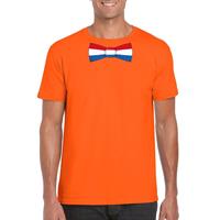 Shoppartners Oranje t-shirt met Nederland vlag strikje heren Oranje