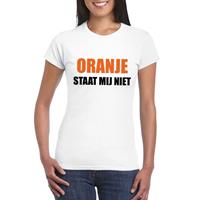 Shoppartners Oranje staat mij niet t-shirt wit dames Zwart