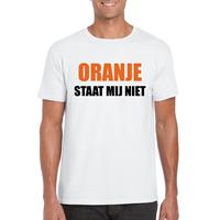 Shoppartners Oranje staat mij niet t-shirt wit heren Zwart