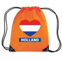 Shoppartners Oranje Holland hart vlag rugzak Oranje