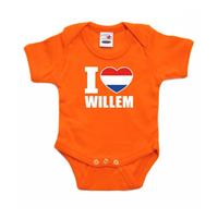 Shoppartners Oranje I love Willem rompertje baby Oranje