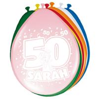 Folat 16x stuks Ballonnen versiering 50 jaar Sarah Multi
