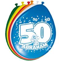 Folat 16x stuks Ballonnen versiering 50 jaar Abraham Multi