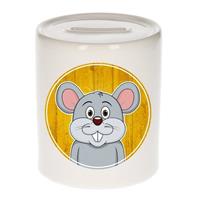 Vrolijke muis dieren spaarpot 9 cm - keramiek - spaarpotten voor kinderen