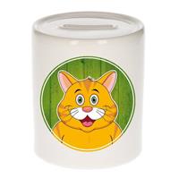 Vrolijke oranje katten dieren spaarpot 9 cm - spaarpotten voor kinderen