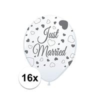 2x Just Married ballonnen 8st. Wit