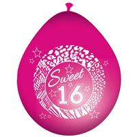 Folat 24x Roze sweet 16 leeftijd ballonnen Roze