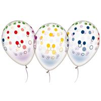 10x Transparante ballonnen met stippen 28 cm Transparant
