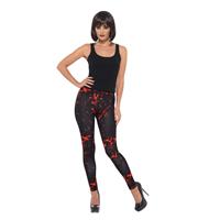 Smiffys Halloween - Bloederige horror legging zwart voor dames