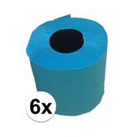6x Turquoise blauw toiletpapier Turquoise