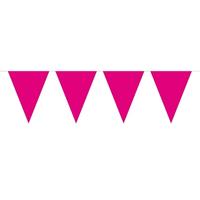 1x Mini vlaggenlijn / slinger magenta roze 300 cm Roze